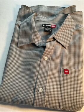 Tony Hawk Men’s Grey Micro-Check Short Sleeve Button-Up Shirt